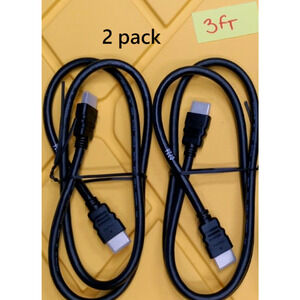 2-Pack HDMI Cable 3ft High Speed 1080P HDTV MOLEX LOT NEW 2PC 2X for DVD Monitor